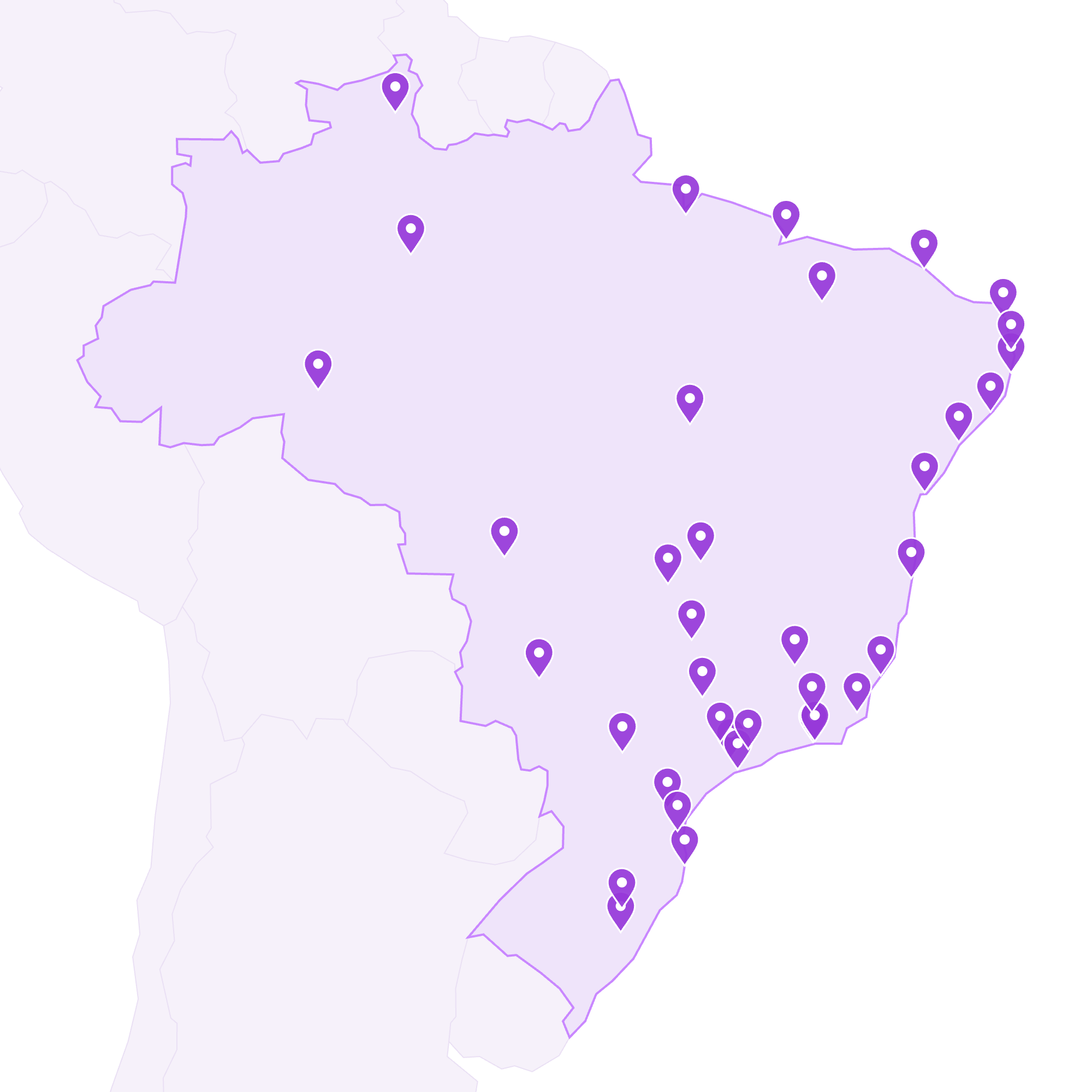 Mapa de presença da Dionísio no Brasil